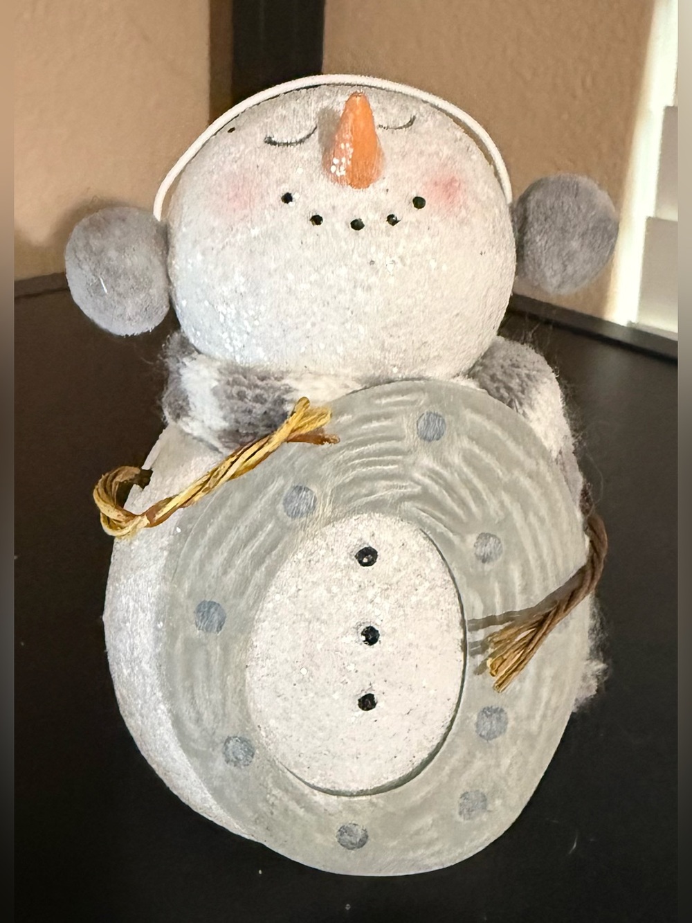 Snowman Holding Letter “O” Sign